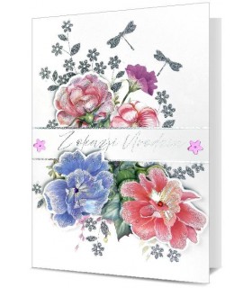 Kartki urodzinowe zdobione brokatem H2046