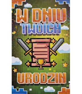 Kartka urodzinowa dla fana Minecraft 2K122