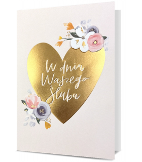 Kartka na wesele pięknie zdobiona H2922