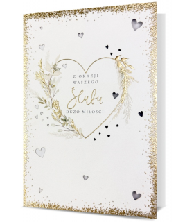 Kartka ślubna elegancka, subtelna H2921