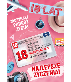 Kartka na 18 z dowodem osobistym GIFT159