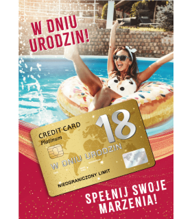 Kartka na 18 urodziny z Platynową Kartą Kredytową GIFT167