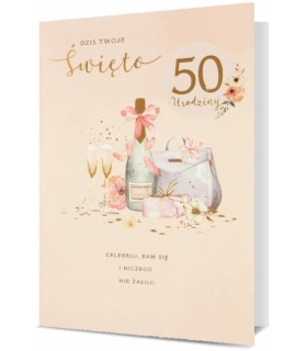 Kartka urodzinowa z cyframi 30,40,50,60,70,80 do naklejenia wieku HM2452