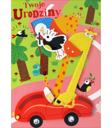 Kartka dla Dziecka na urodziny, ustaw cyfrę lat H832D
