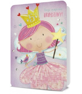 Kartka urodzinowa dla Królewny z cyferkami naklej wiek H2746