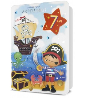 Kartka na urodziny dla Chłopca z cyferkami naklej wiek H2762