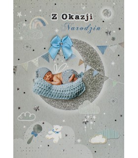 Kartka z gratulacjami na Narodziny Syna M865