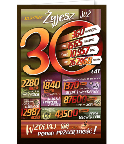 Kartka na 30 urodziny STAB1