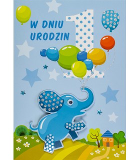 Kartka na Pierwsze Urodzinki dla chłopczyka M839