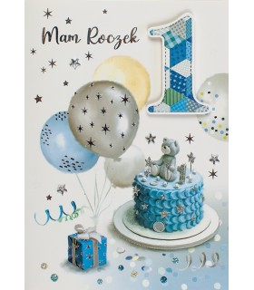 Kartka z życzeniami na Roczek dla chłopczyka M862