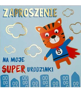 Zaproszenia na Urodzinki Supermana mix 5 szt PMZ103