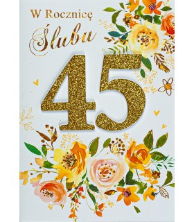 Kartka na 45 rocznicę ślubu Szafirową M876