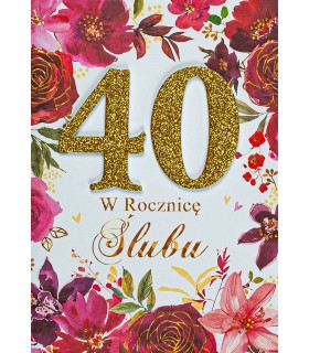 Kartka na rubinową 40 rocznicę ślubu M875