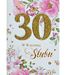 Kartka na perłową 30 rocznicę ślubu M873