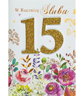 Kartka z okazji 15 rocznicy ślubu M870