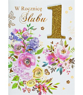 Kartka na 1 rocznicę ślubu Papierową M867