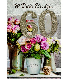 Kartka na Jubileusz 60 urodzin przestrzenna M906