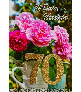 Kartka z okazji 70 urodzin przestrzenna M907