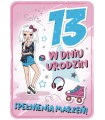 Kartka na 13 urodziny dla dziewczyny GM750