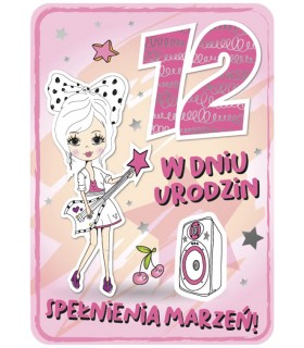 Kartka na 12 urodziny dla dziewczyny GM748