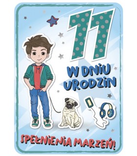 Kartka na 11 urodziny dla nastolatka GM747