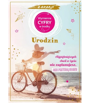 Kartka urodzinowa dla Kobiety z cyfrą lat do naklejenia GM936