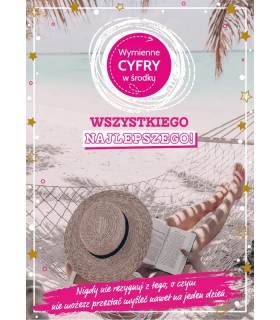 Kartka urodzinowa dla Dziewczyny z cyfrą lat do naklejenia GM938