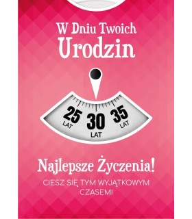 Kartka na 20,25,30,35....60,65,70,75 urodziny dla Kobiety GM1002