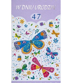 Kartka na urodziny z ustawianą cyfrą wieku, urocza A6506R