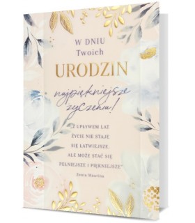 Kartka urodzinowa z mottem, pięknie zdobiona HM1139U
