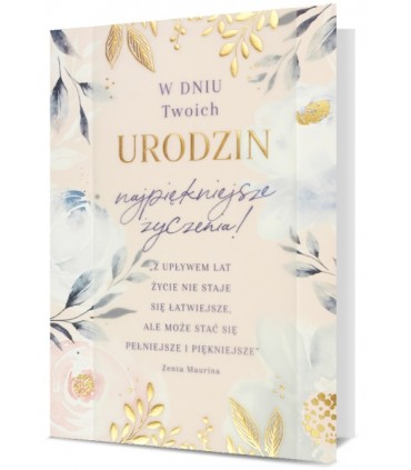 Kartka urodzinowa z mottem, pięknie zdobiona HM1139U