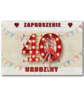 Zaproszenie na 40 urodziny Kobiety zestaw 10 szt ZT19