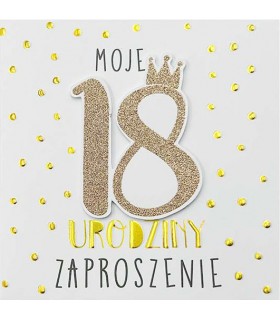 Zaproszenie na 18 urodziny, eleganckie mix 5 szt PCZP38