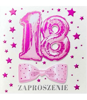 Zaproszenie na osiemnastkę dla dziewczyny mix 5 szt PCZP41