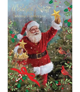 Kartka świąteczna z życzeniami, z Mikołajem PP2265