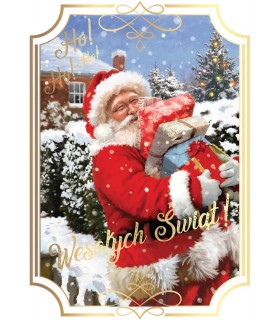 Kartka świąteczna z Mikołajem, z życzeniami PP2264