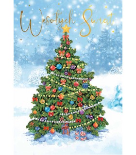 Kartka świąteczna z choinką, z życzeniami PP2262