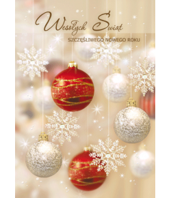 Bombki świąteczne kartka z tekstem GD-BT 64