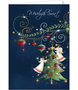 Kartka świąteczna z życzeniami z Aniołami GD-T 124