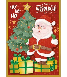 Kartka świąteczna z Mikołajem, zabawna DK947