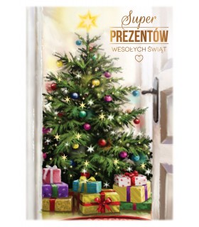 Kartka świąteczna z życzeniami, z choinką PP2023