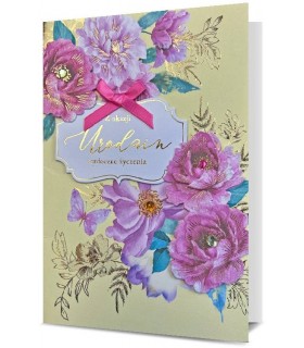 Kartka na urodziny bogato zdobiona H2698