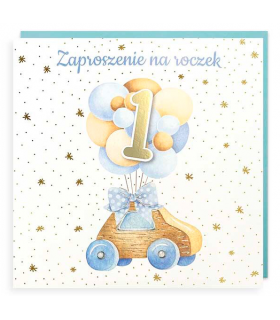 Zaproszenia na Pierwsze Urodziny komplet 5 szt PMZ107