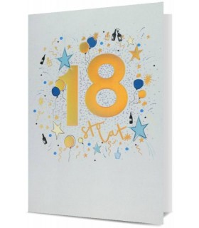 Kartka z okazji 18 urodzin pięknie zdobiona, elegancka H2950