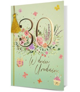 Kartka na 30 urodziny dla Kobiety z super życzeniami H2959