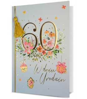 Kartka na 60 urodziny z życzeniami dla Kobiety H2962