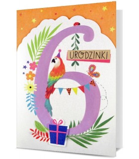 Kartka na 6 urodziny pięknie zdobiona H2874