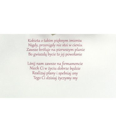 Kartka imieninowa dla Kobiety, przestrzenna 3D M921