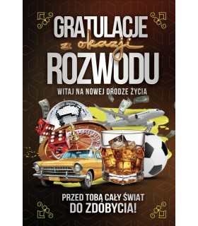 Kartka z okazji Rozwodu dla Mężczyzny, z zawieszką na drzwi  JCX113