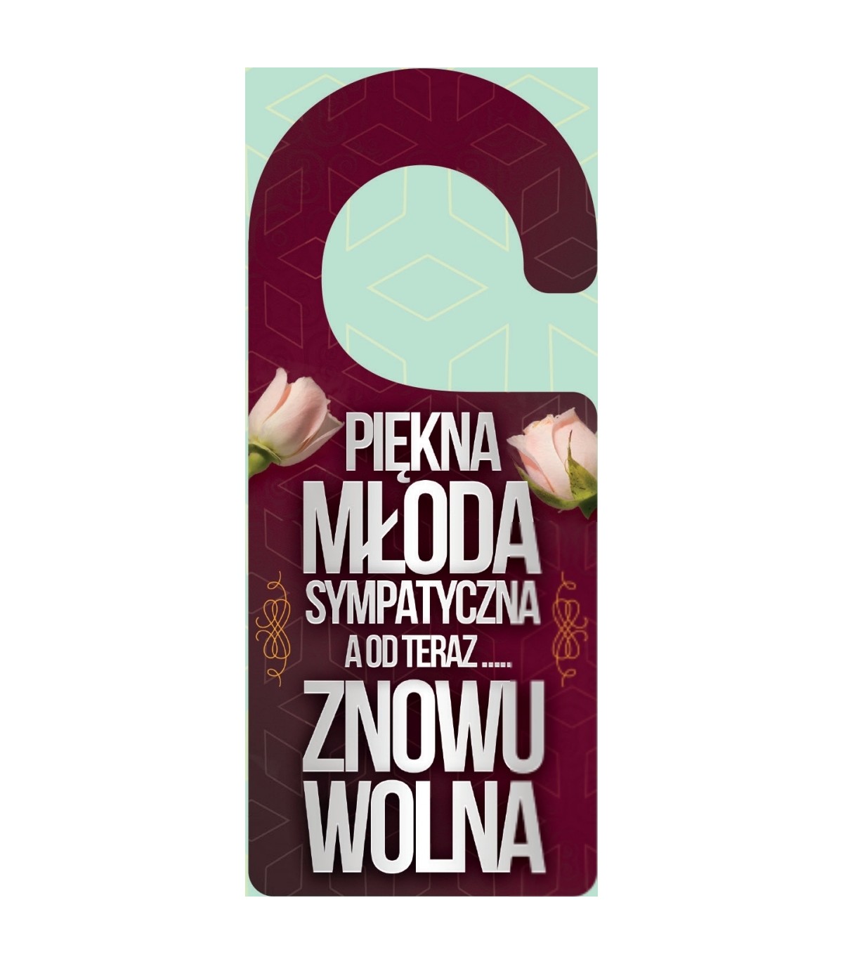 Kartka z okazji Rozwodu dla Kobiety, z zawieszką na drzwi  JCX114